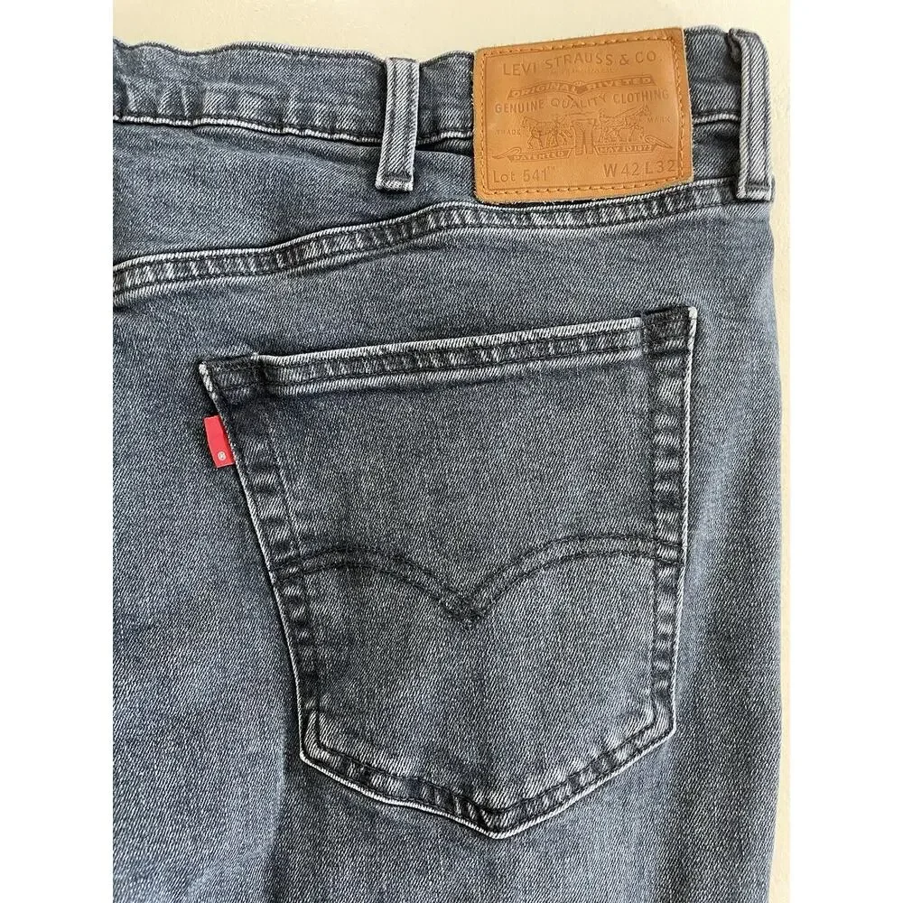Men's Levi's 505 Premium Medium Blue Wash Denim Jeans Straight Mid Rise 42x32